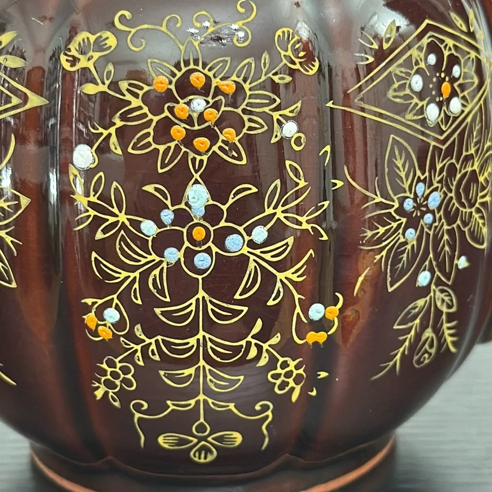 1940’s Vintage Japanese Moriage Hand Painted Pottery Teapot
